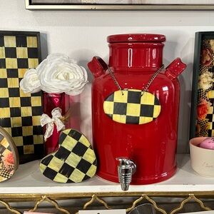 AMERICAN ATELIER Ceramic Beverage Dispenser Black/White Checkered Charm